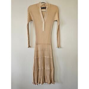 NWOT Proenza Schouler Silk Cashmere V-Neck Dress, Size XS